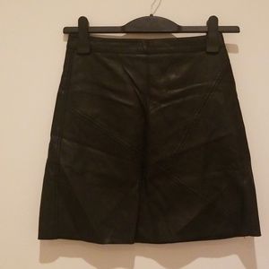 High-waisted Black Faux Leather Zara Skirt